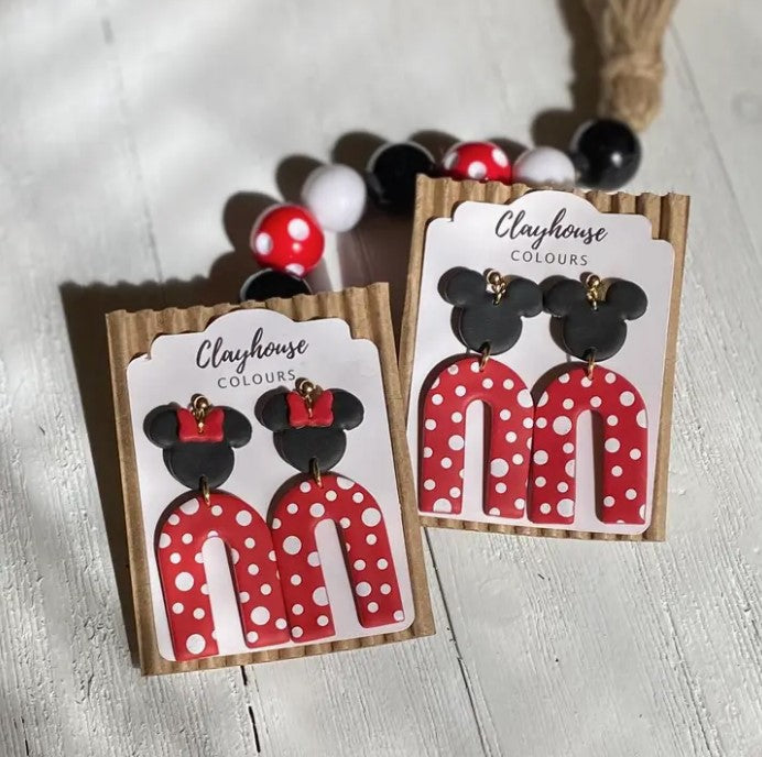 boutique shopping pensacola minne mickey mouse polka dot arch dangle earrings jewelry accessories large