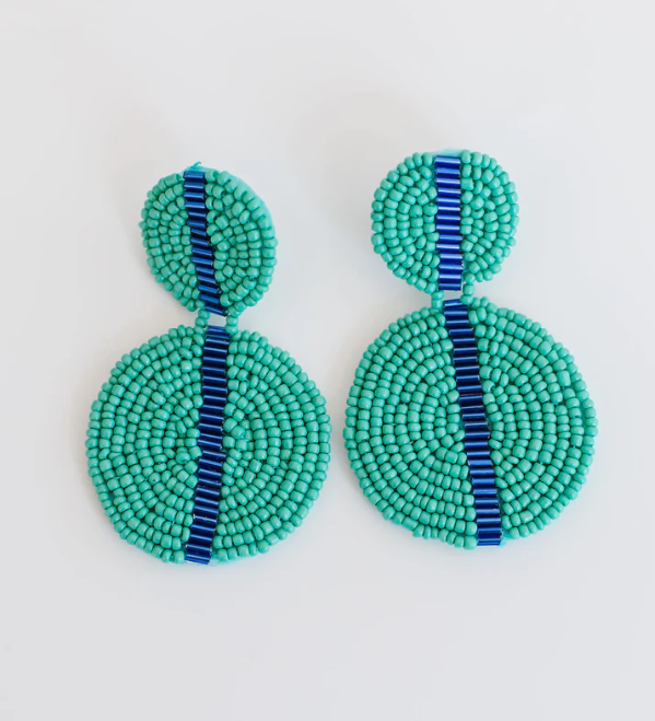 boutique pensacola florida shopping jewelry earrings beaded green blue stripe