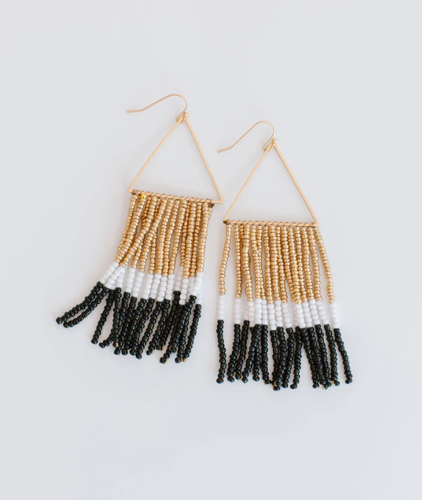 boutique shopping pensacola earrings jewelry beaded gold black white new orleans saints 
