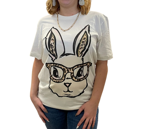 YOUTH Leopard Bunny Glasses TShirt