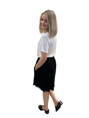 Skirt Around the Issue Linen Skirt, Black
