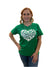 Clover Heart V-neck TShirt, Kelly Green
