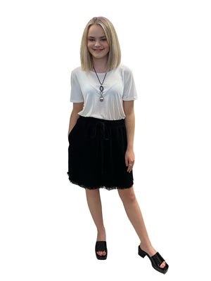 Skirt Around the Issue Linen Skirt, Black