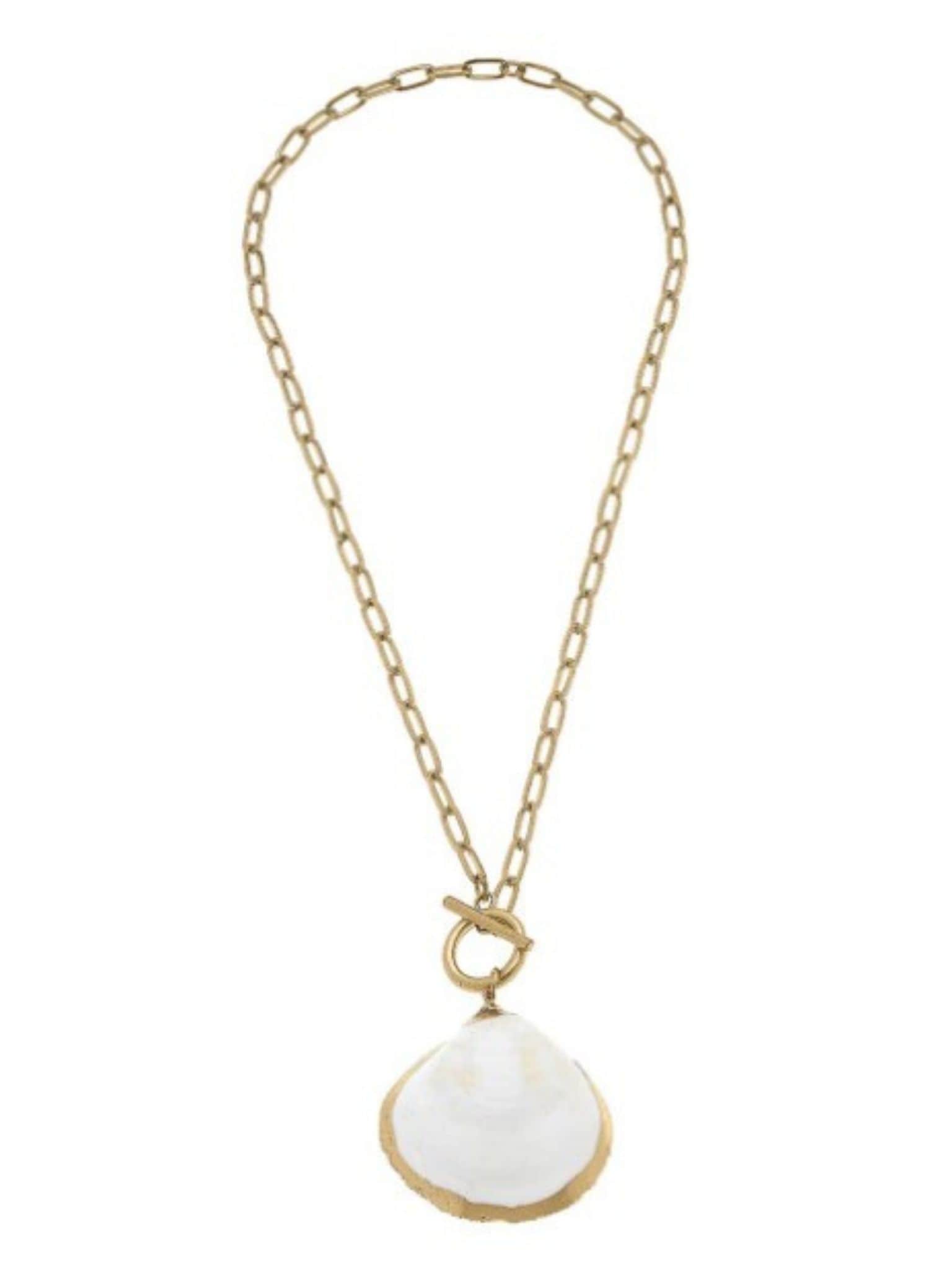 Serena Gold Dipped Clam Shell Necklace