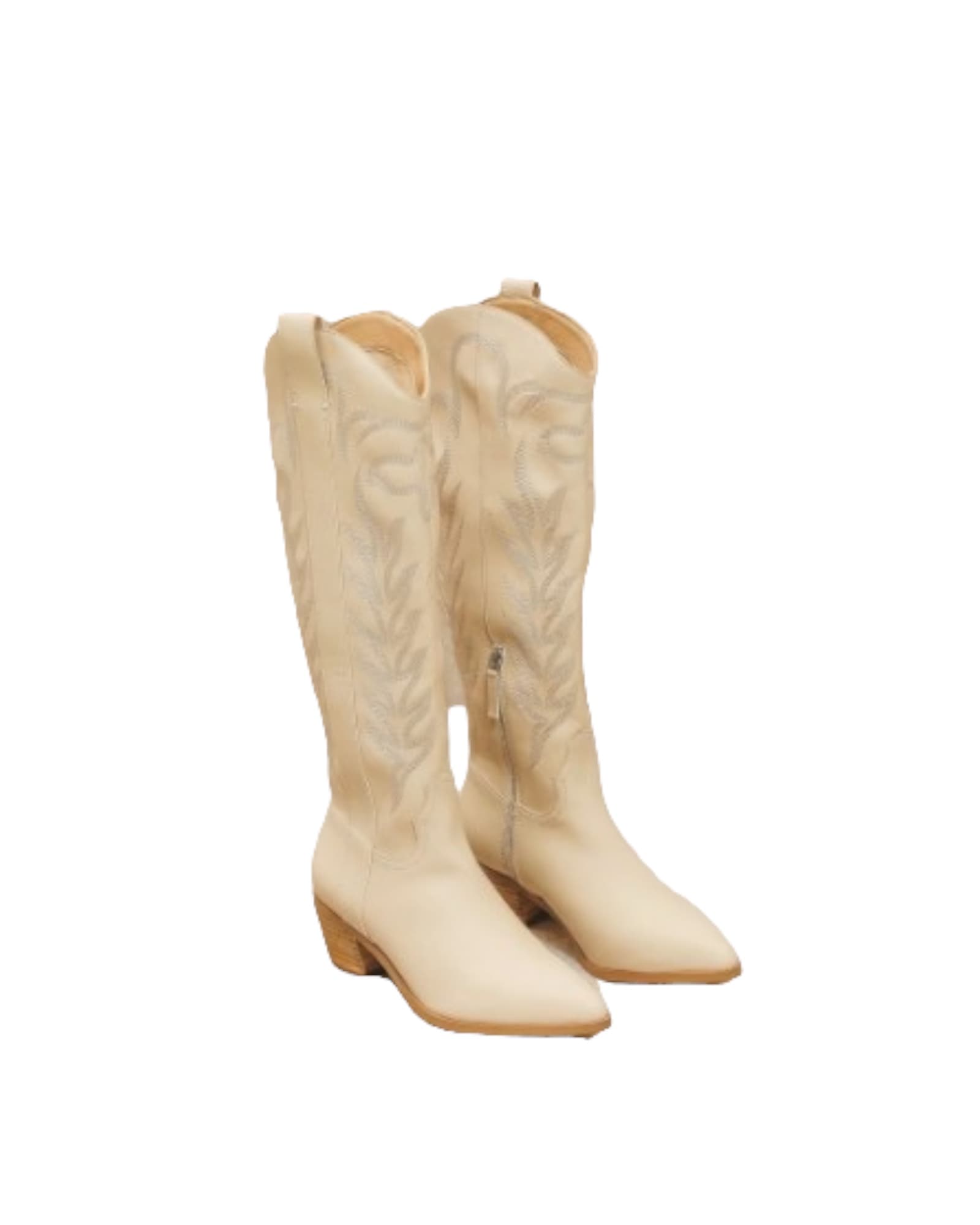 Beth Inlay Cowgirl Boots, Beige