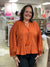 shopping boutique pensacola florida fashion clothing top blouse orange rust tassel curvy plus 