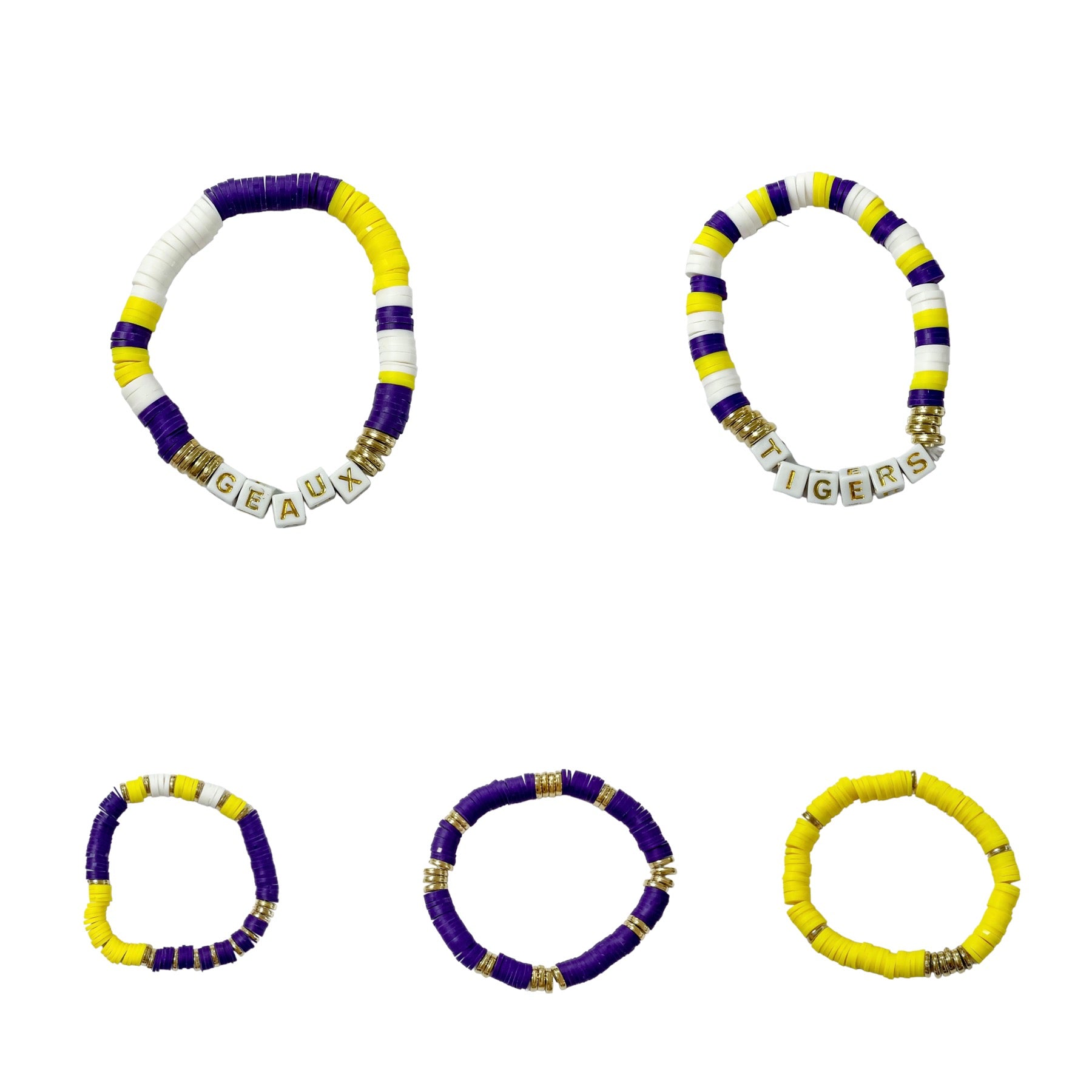 Purple and Gold Tigers Bracelets