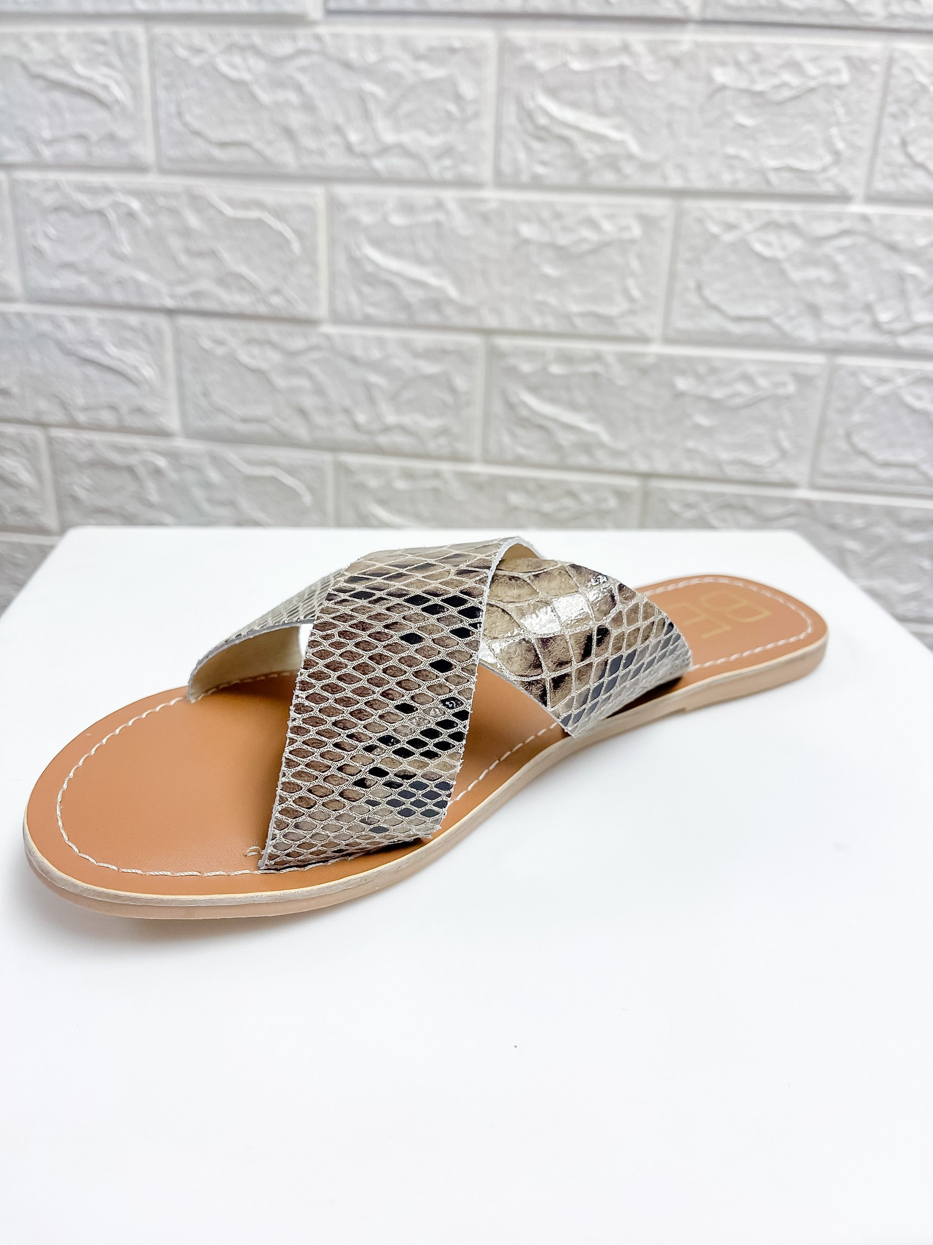 CLEARANCE Pebble Taupe Snake Sandal by Matisse