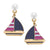 Crew Sailboat Earrings, Pink/Navy