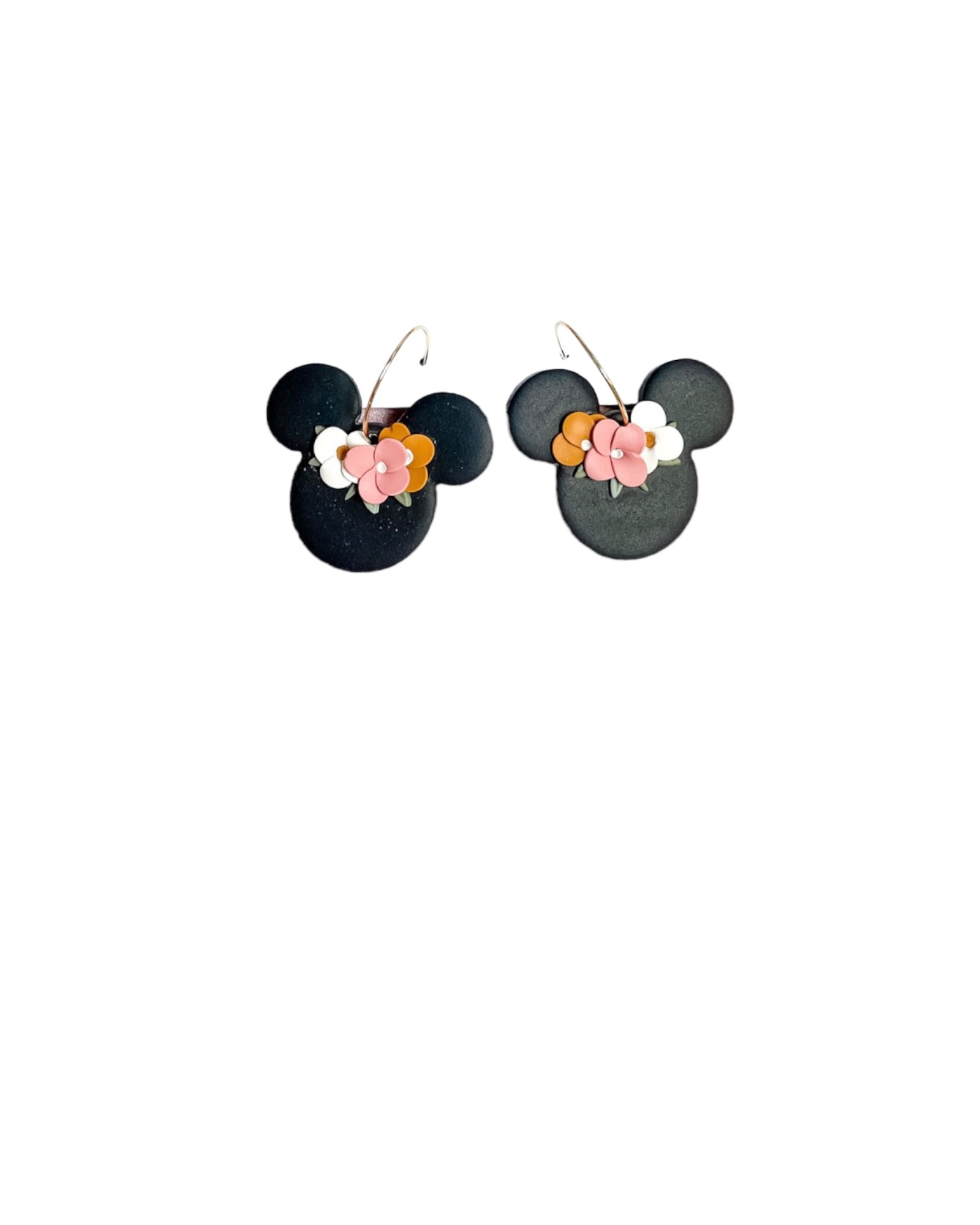 Floral Mouse Hoop Earrings
