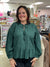 shopping boutique local pensacola florida tops blouse forest green ruffle tassel curvy plus 