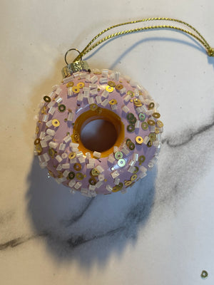 boutique shopping pensacola donut sparkle ornaments decor christmas holiday seasonal glass 