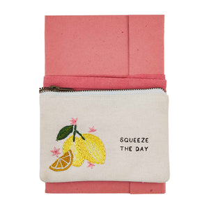 boutique pensacola shopping gifts journal with embroidered pouch pink