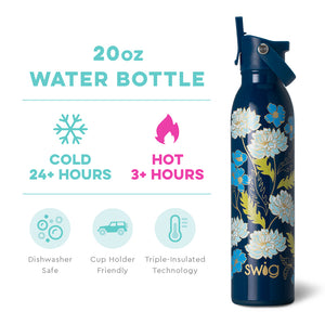 Swig Insulated Flip & Sip Water Bottle, Water Lily