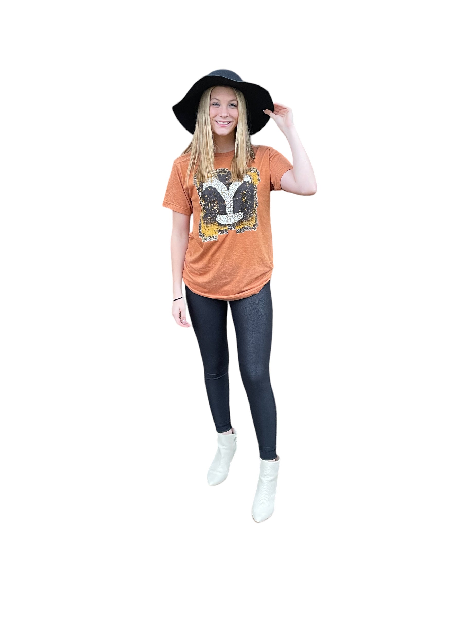 boutique shopping pensacola  yellowstone leopard graphic tee t-shirt clothing top gift