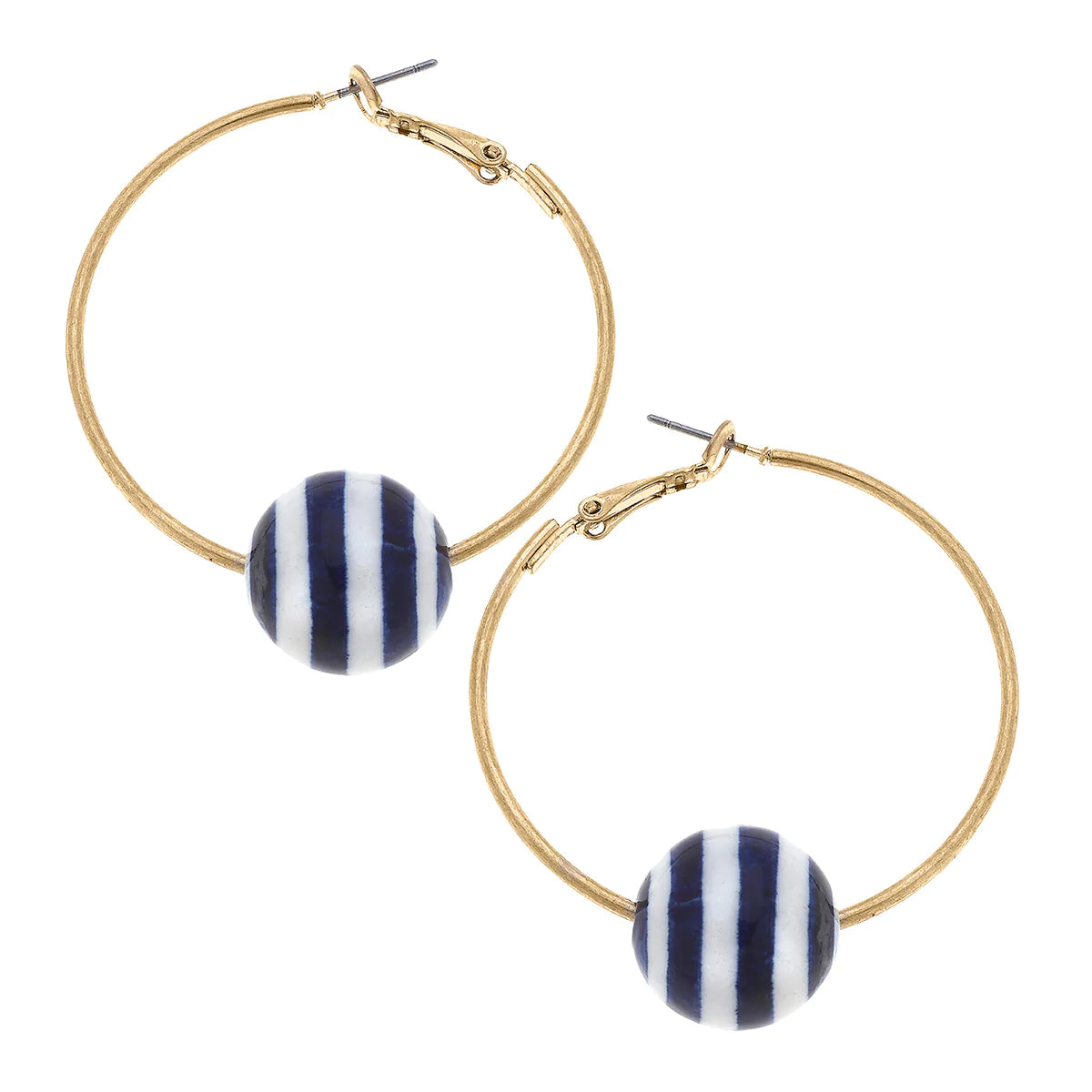Lizzie Nautical Striped Hoop Earrings
