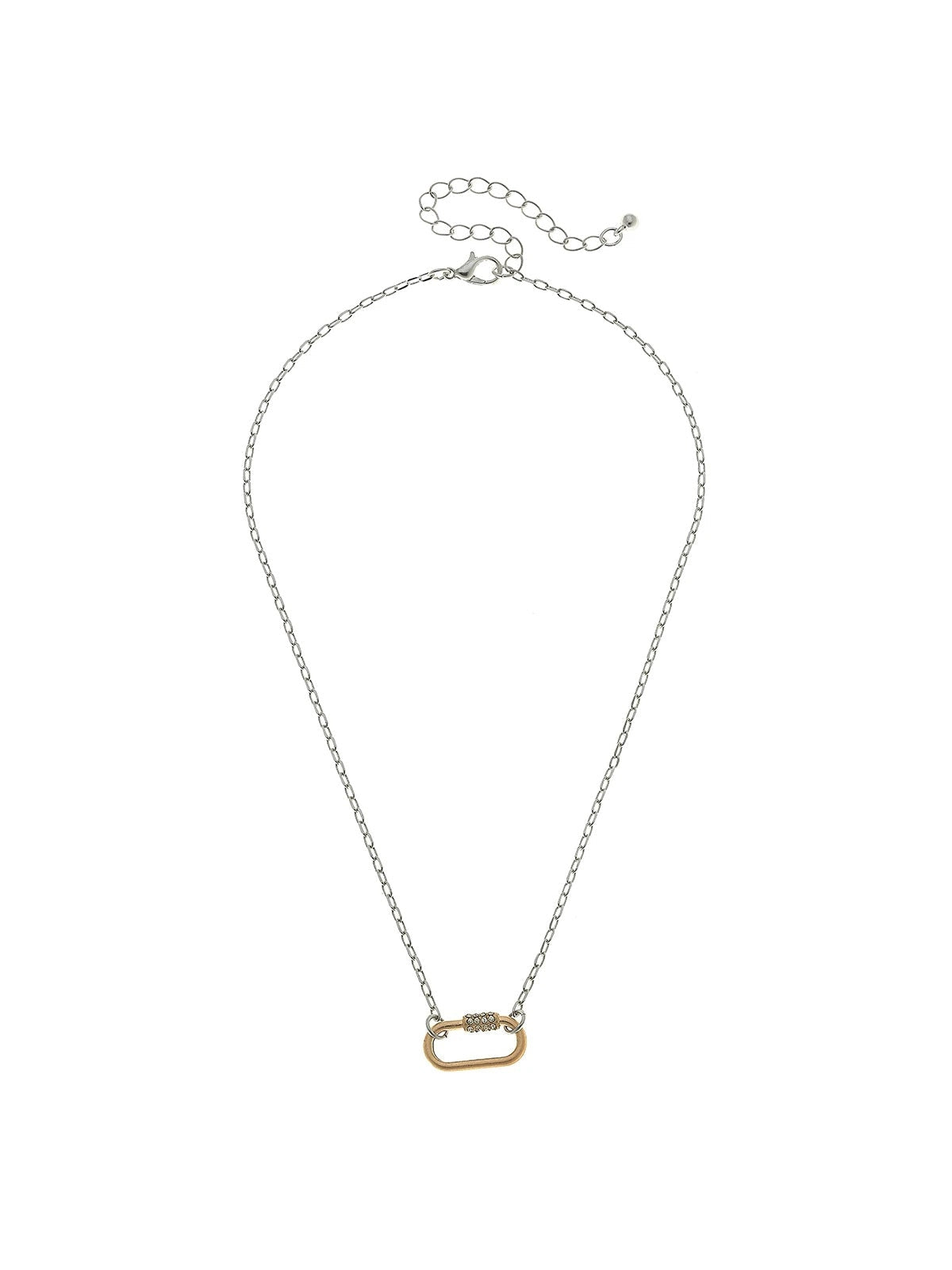 Leela Mini Screw Necklace, Oval