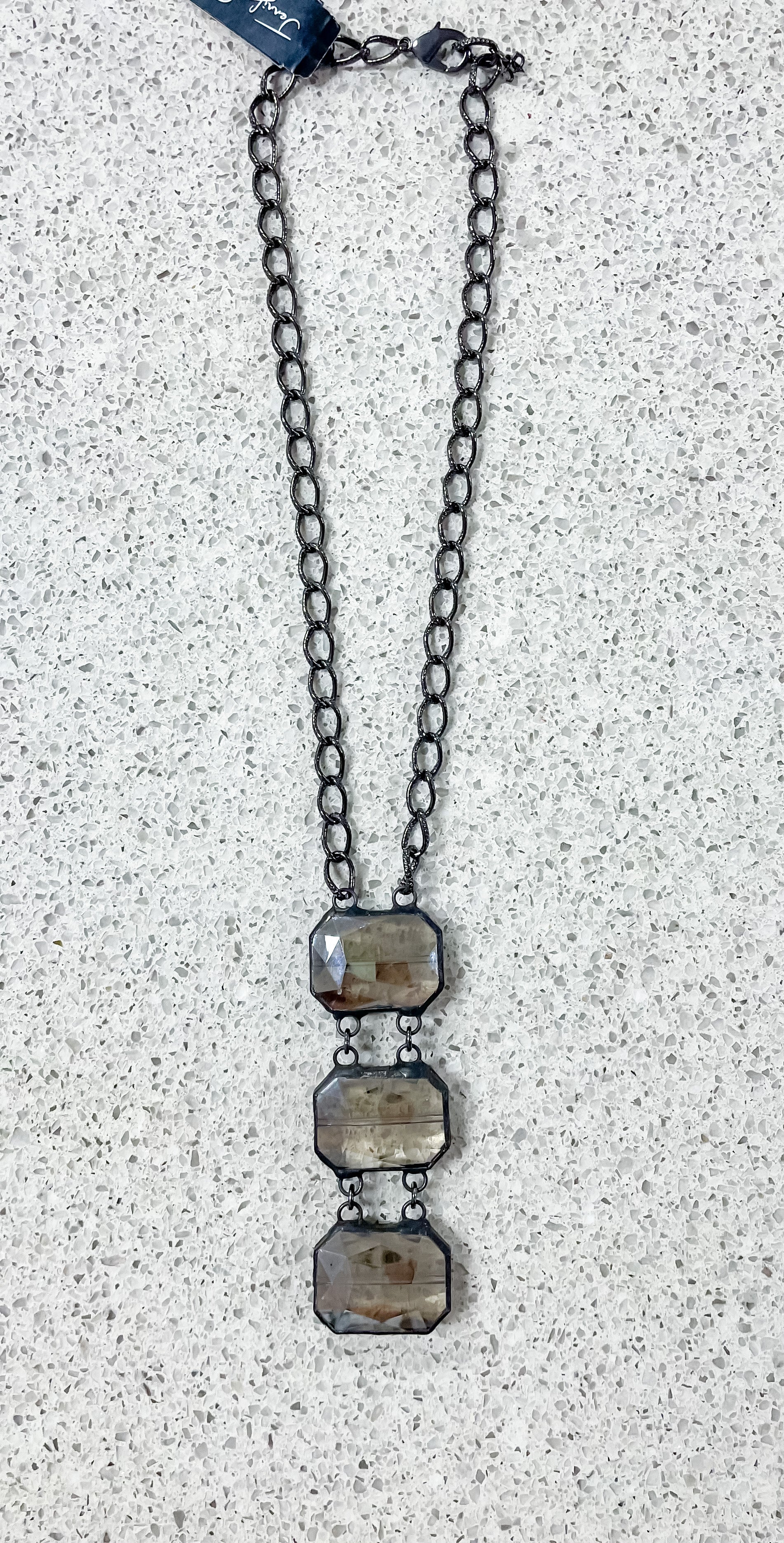 boutique shopping pensacola grey gem necklace jewelry accessories