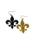 boutique shopping pensacola fleur de lis glitter earrings jewelry accessories  saints black gold new orleans louisiana mardi gras football team 