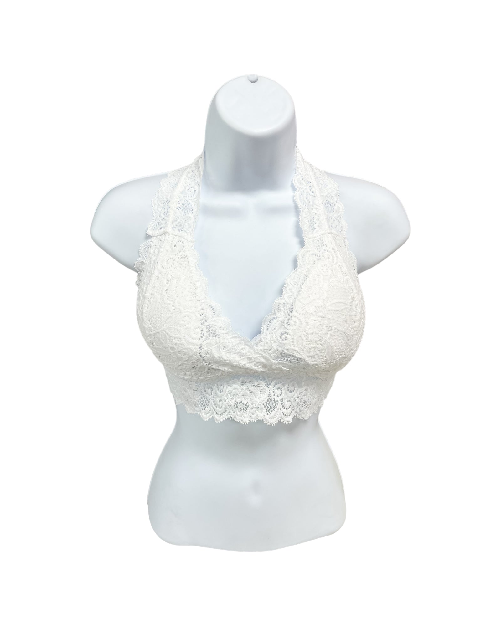 Lace Strap Bralette in White by Yahada – Poshabilities