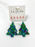 Turquoise Glitter Tree Earrings