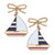 Crew Sailboat Bow Earrings, Navy/White