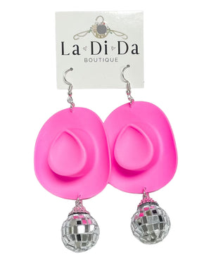 boutique shopping pensacola disco cowgirl nashville pink dangle earrings jewelry accessories