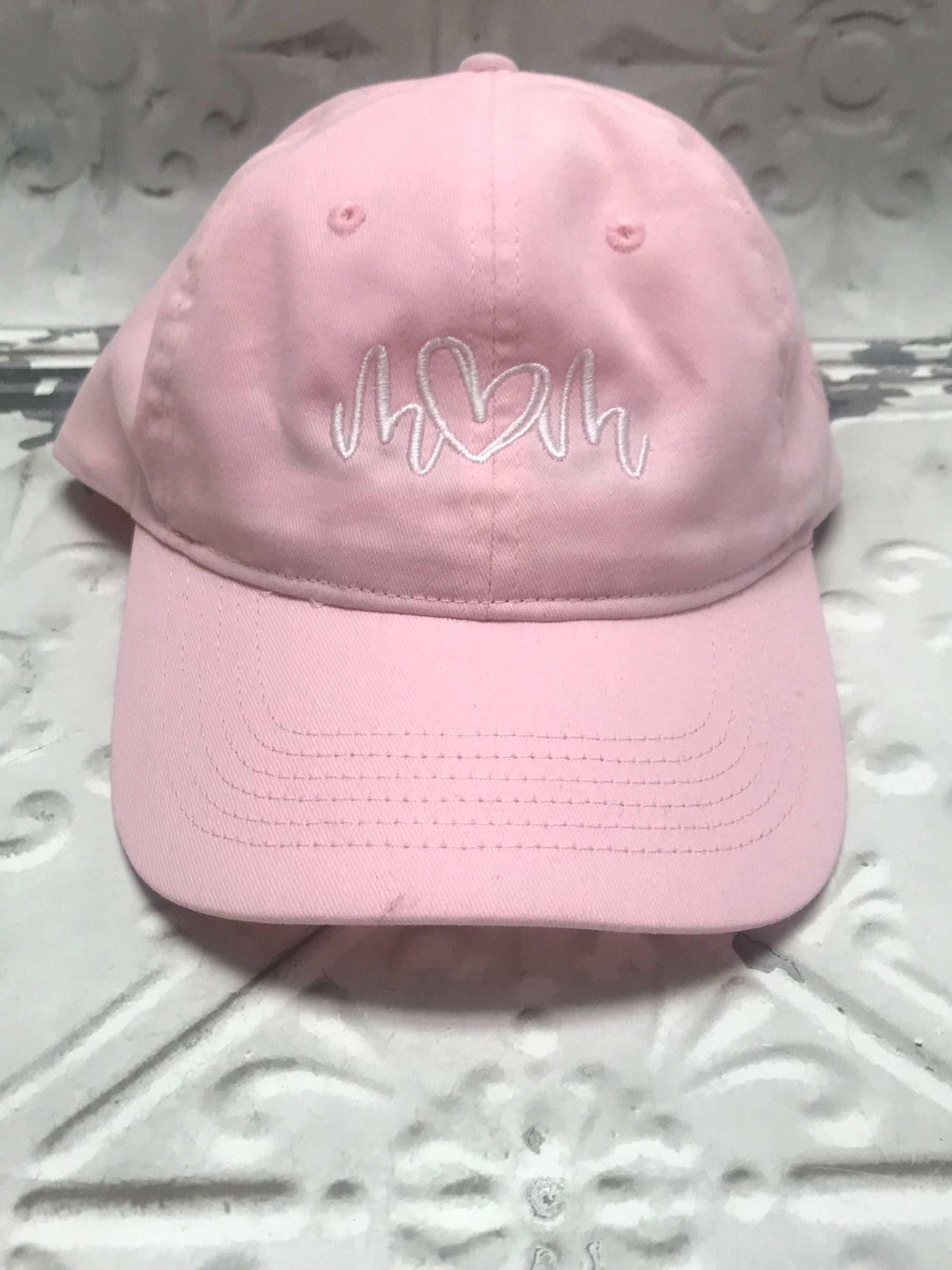 Mom Heart Hat, Light Pink Hat