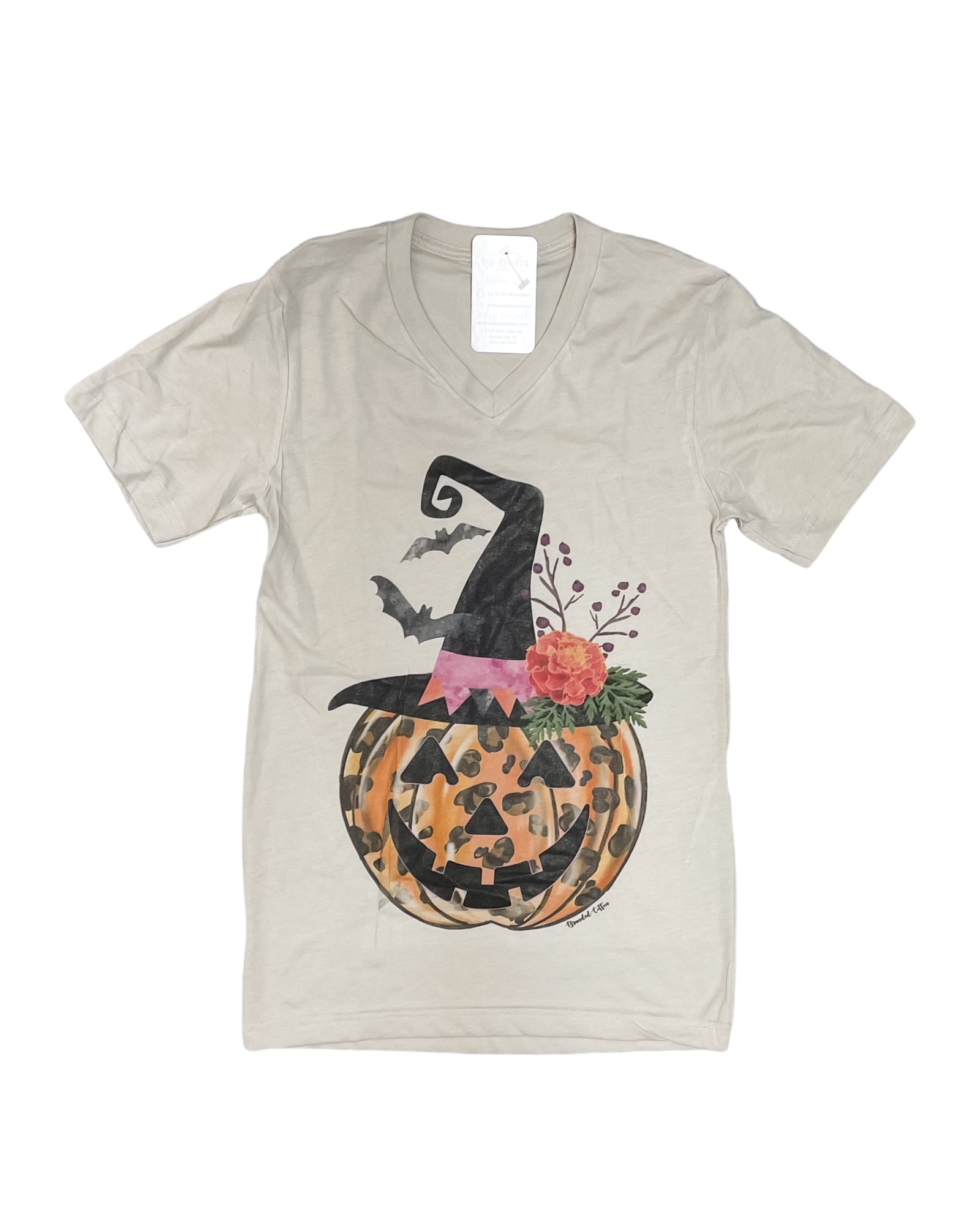 pensacola florida boutique online shopping halloween witch leopard pumpkin bats graphic tee vneck