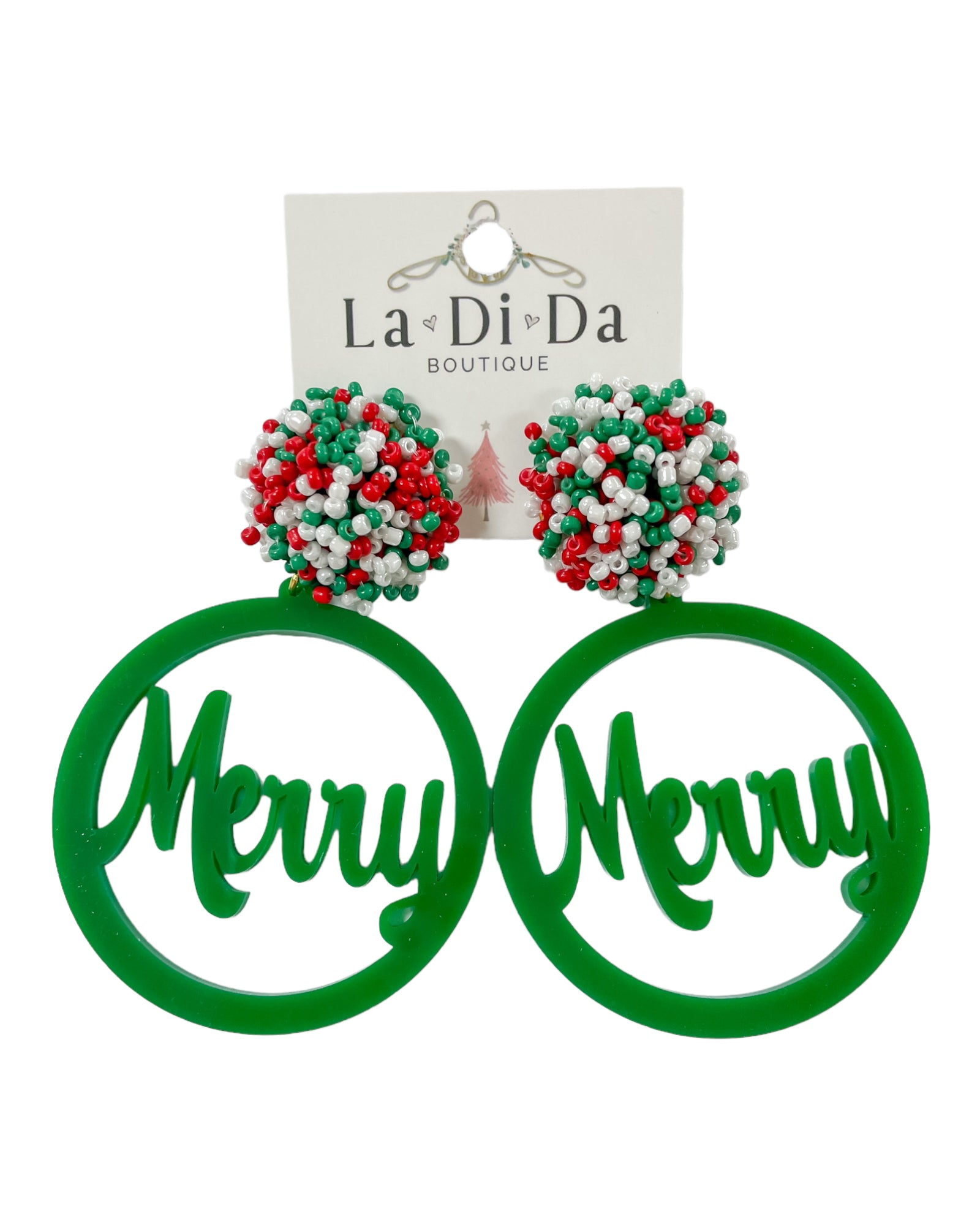 boutique shopping pensacola earrings jewelry dangle merry accessories green christmas holiday seasonal