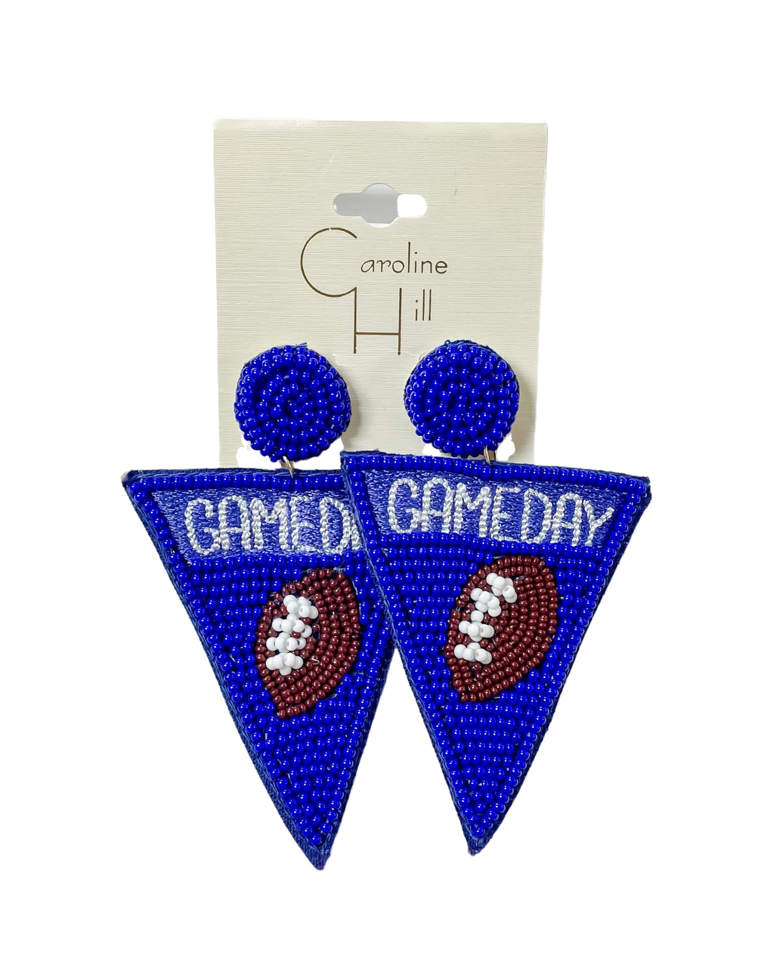 Gameday Pennant Flag Earrings, Blue