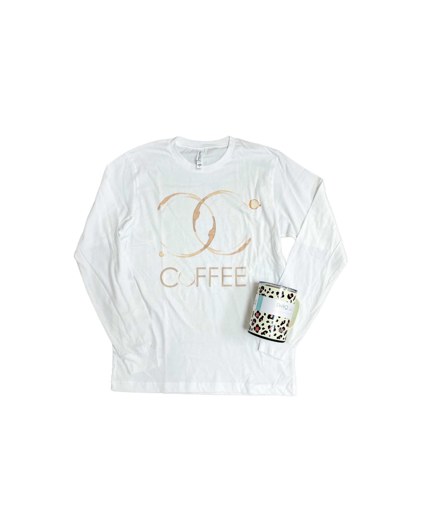 Ripped Wholesale Coffee Stain Tshirt, White XLarge