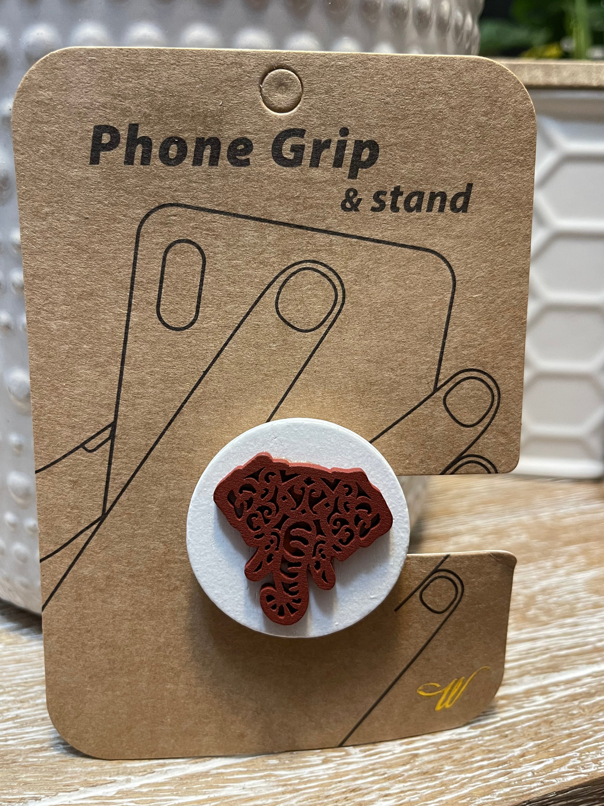 Crimson Elephant Phone Grip