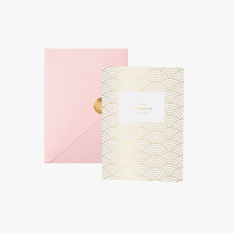 KL Gold Foil Greeting Card, You Brighten My Day