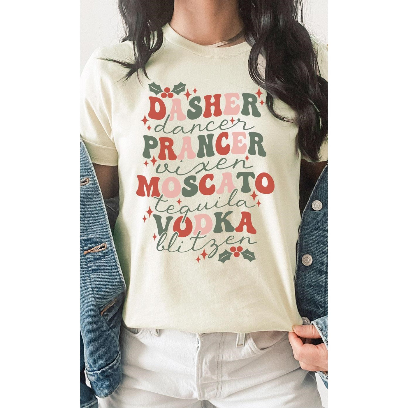boutique shopping pensacola tee t-shirt graphic dasher prancer christmas seasonal holiday clothing