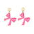 Enamel Pink Bow Earrings